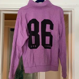 1/4 zip vibrant purple sweatshirt
